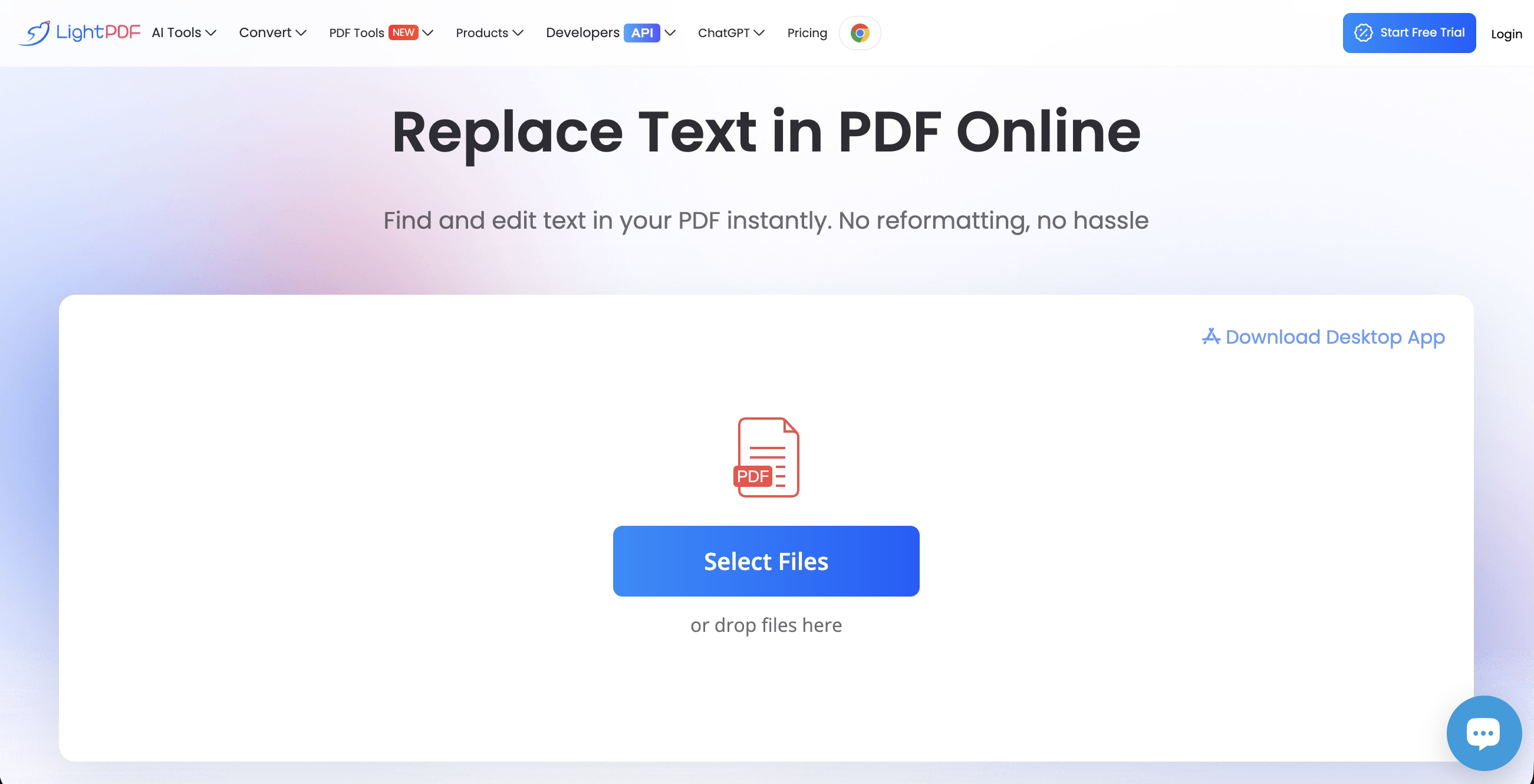 LightPDF 온라인 PDF 텍스트 교체