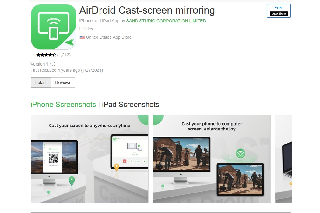 아이 패드에서 화면을 pc로 공유하는 앱 4-AirDroid Cast