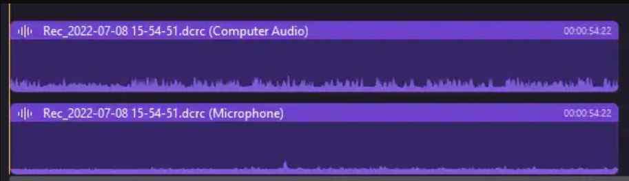microphone and computer audio tracks
