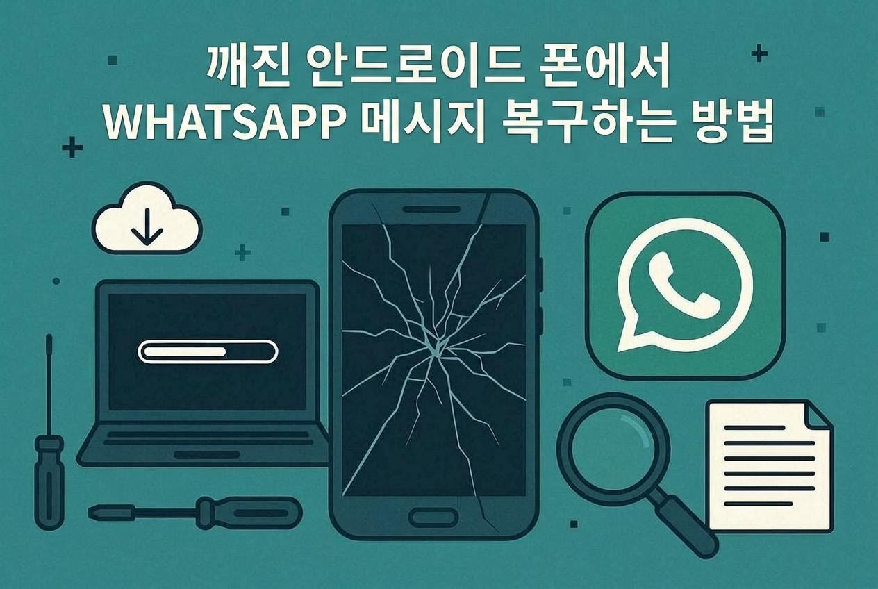 액정 깨진 안드로이드폰 WhatsApp 대화 복구