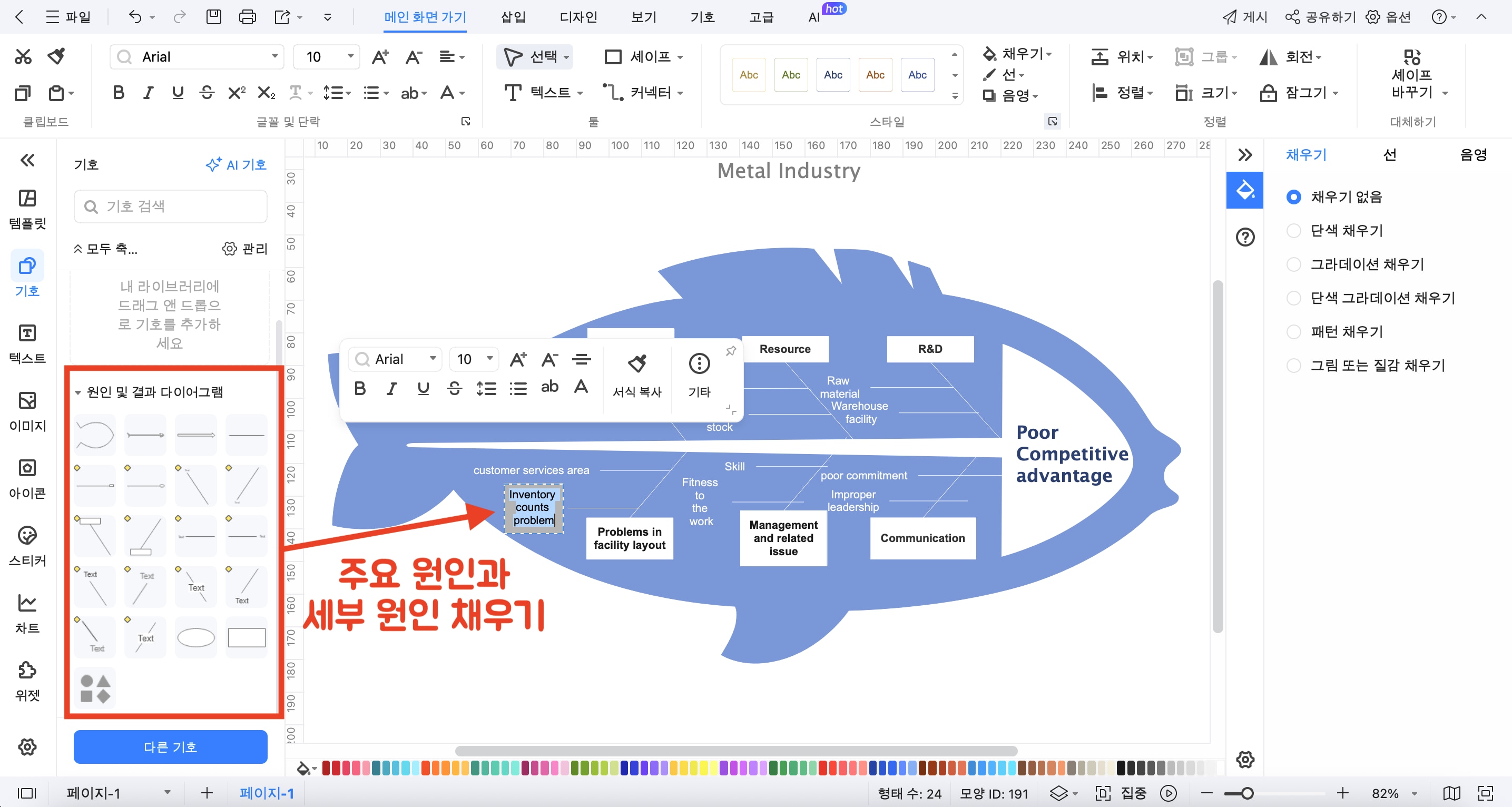 피쉬본 다이어그램 예시
