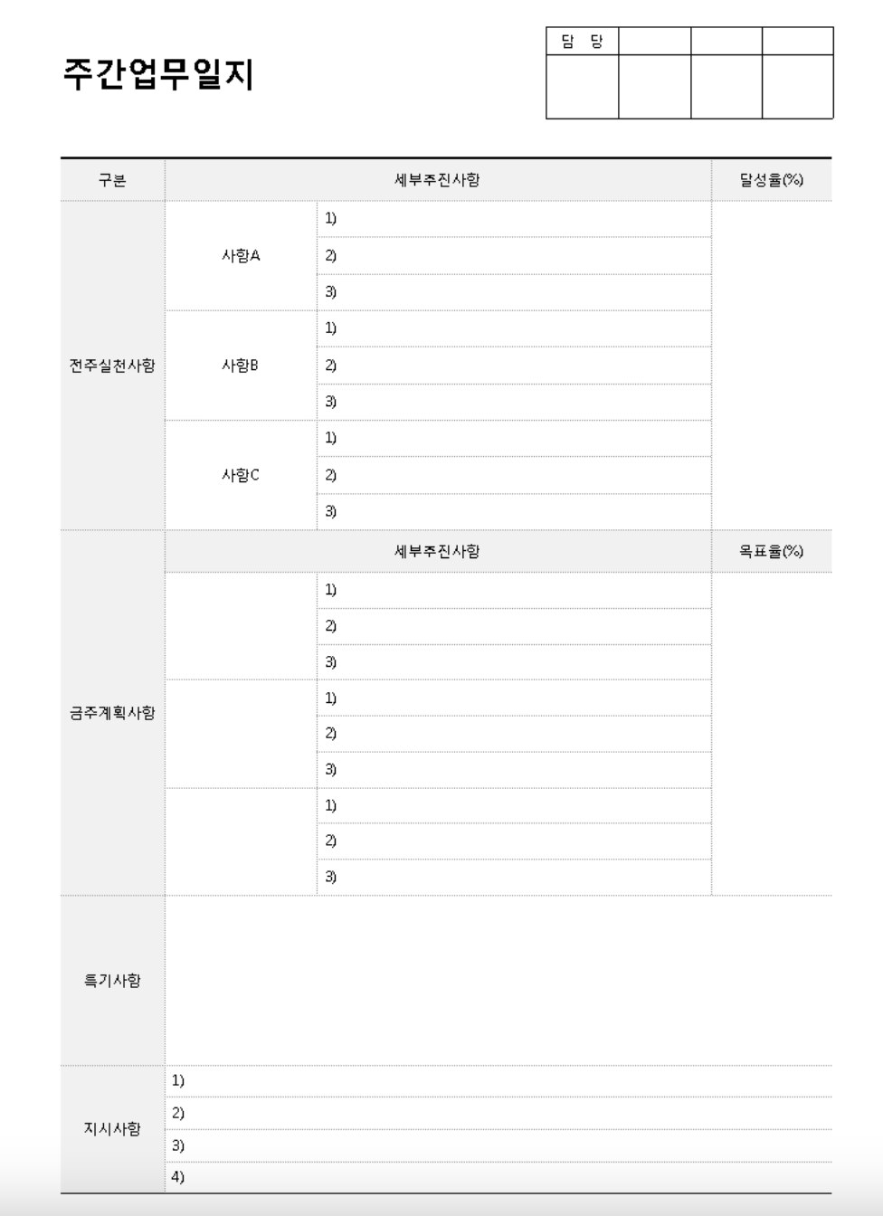 주간 보고서