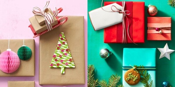 선물 포장과 크리스마스 진열