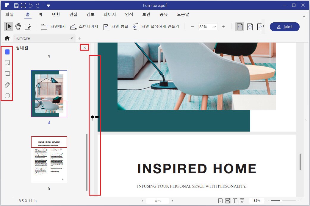 adjust navigation pane