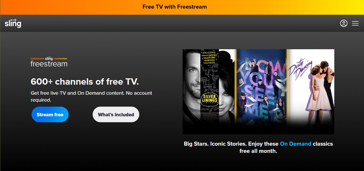 Sling Freestream 무료 스트리밍 채널 서비스